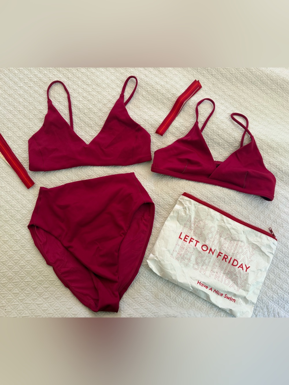 Left On Friday Pepper Bikini Set M- Hi Hi Bottoms, Sunday Top &Sweet Victory Top